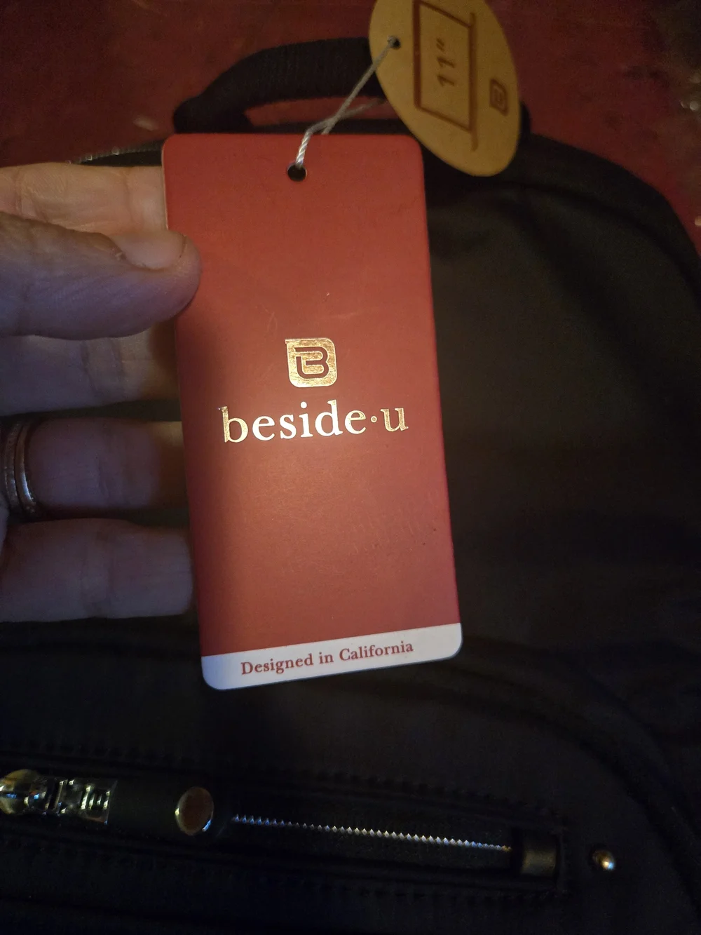 Beside U Black Nylon Backpack